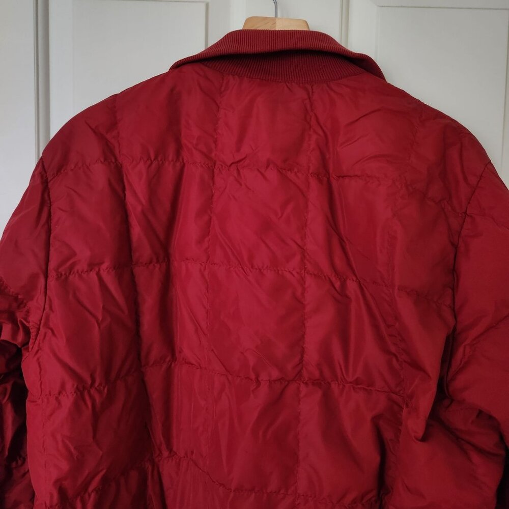 Vintage Eddie Bauer Red Down Quilted Pullover Jacket Canada Patch 80's Cabincore - Picture 4 of 12